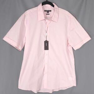 MICHAEL KORS Men's New Button Shirt Pink XL Trim Stretch Slim Fit CS84CKL4CZ